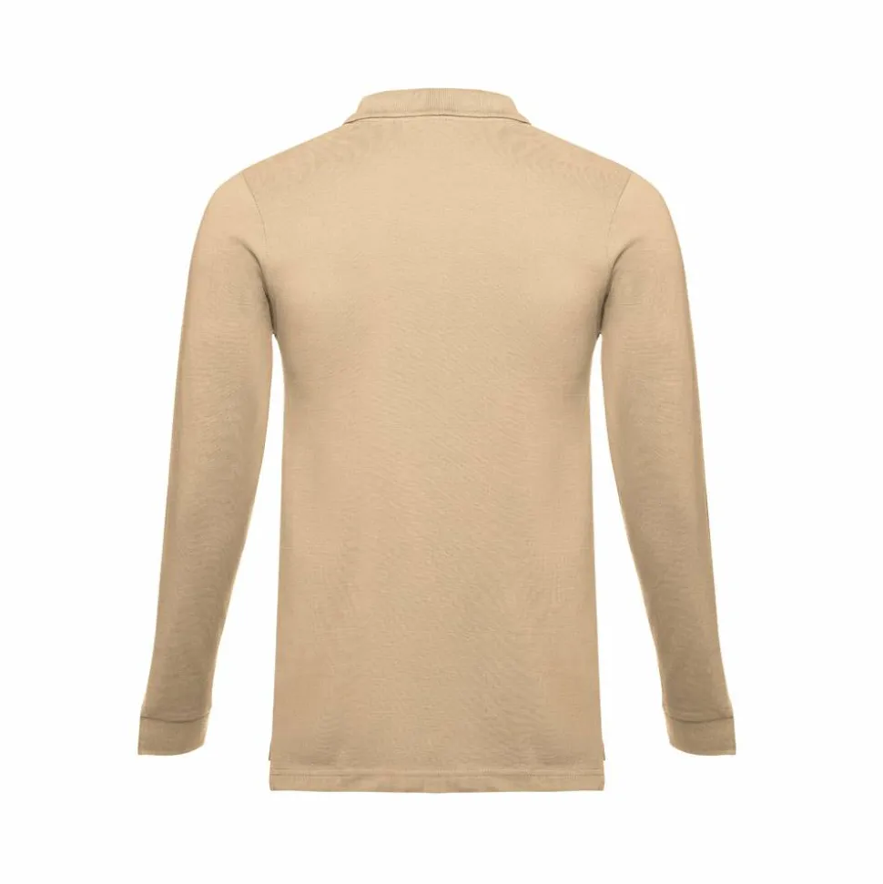 TH Clothes 30141 - Polo à manches longues en coton cardé pour hommes
