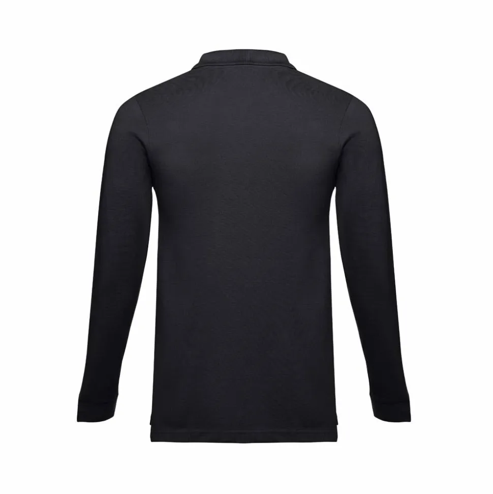 TH Clothes 30141 - Polo à manches longues en coton cardé pour hommes