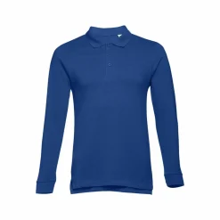 TH Clothes 30141 - Polo à manches longues en coton cardé pour hommes