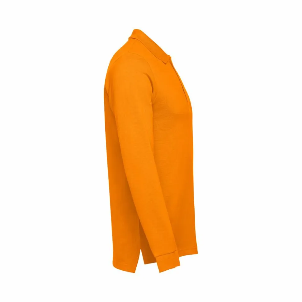 TH Clothes 30141 - Polo à manches longues en coton cardé pour hommes