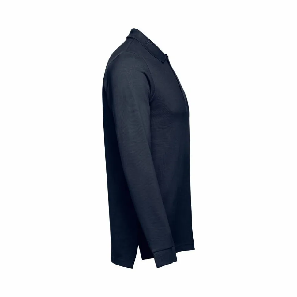 TH Clothes 30141 - Polo à manches longues en coton cardé pour hommes