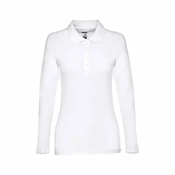 TH Clothes 30144 - Polo à manches longues pour femmes en coton cardé