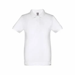 TH Clothes 30172 - Polo à manches courtes pour enfants (unisexe). Couleur blanche