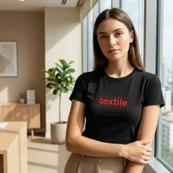 TH Clothes 30106 - T-shirt ceinturé en coton pour femme