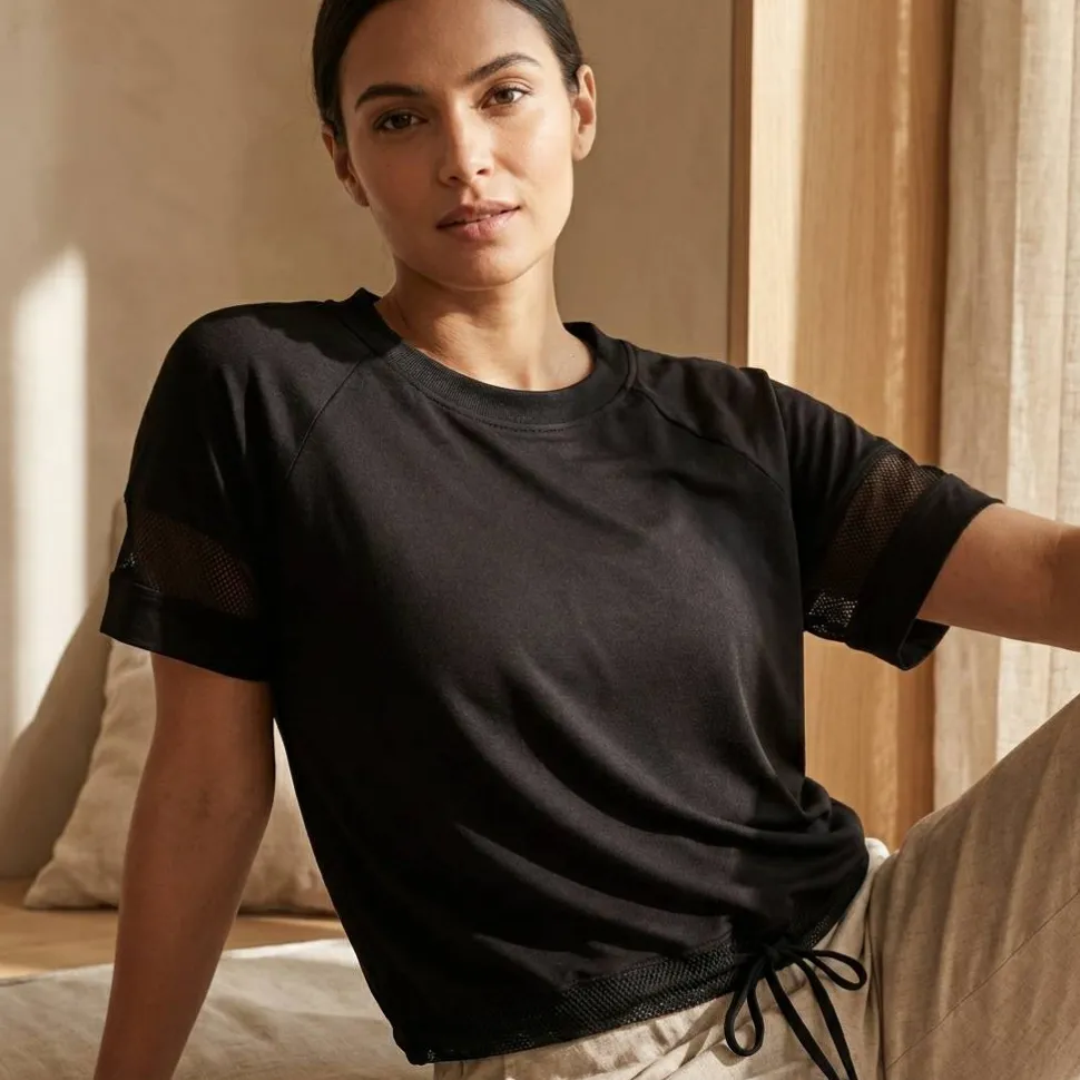 TOMBO TL526 - T-shirt Femme Élégance Tombo avec Détails Mesh