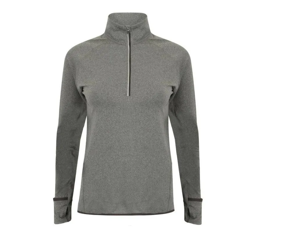 Tombo TL563 - T-Shirt Manches Longues Sport Femme Col Zippée