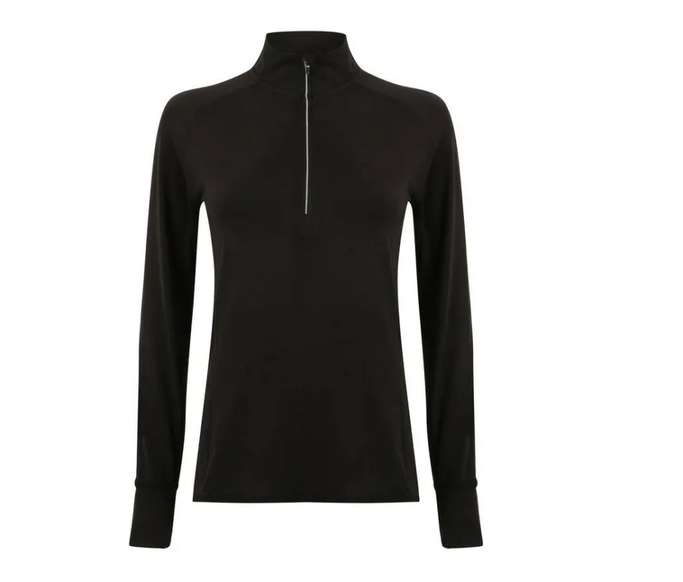 Tombo TL563 - T-Shirt Manches Longues Sport Femme Col Zippée