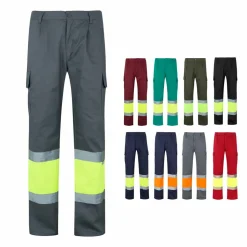 Velilla 36052 - Pantalon bicolore en sergé (210g/m²), doublé, multi-poches, en coton (20%) et polyester (80%)