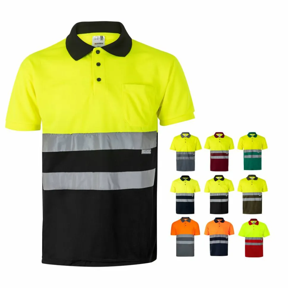 Velilla 36065 - Polo bicolore (160g/m²) à manches courtes, en polyester (100%)