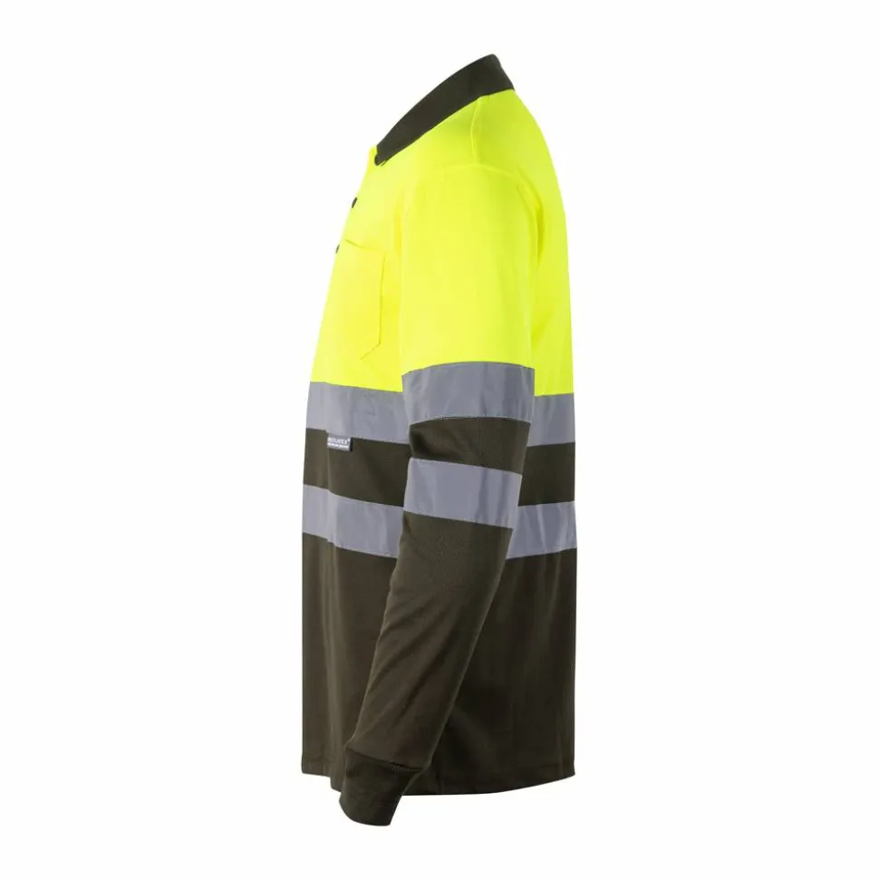 Velilla 36069 - Polo bicolore (160g/m²) à manches longues, en polyester (100%)