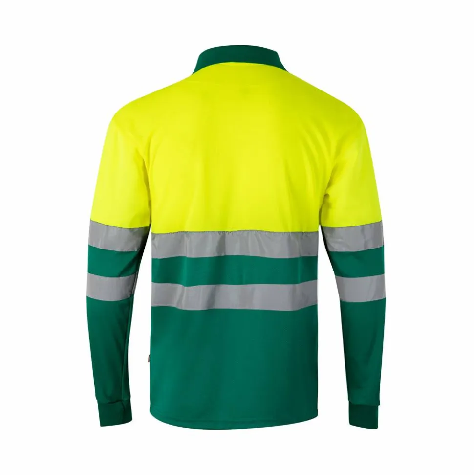 Velilla 36069 - Polo bicolore (160g/m²) à manches longues, en polyester (100%)