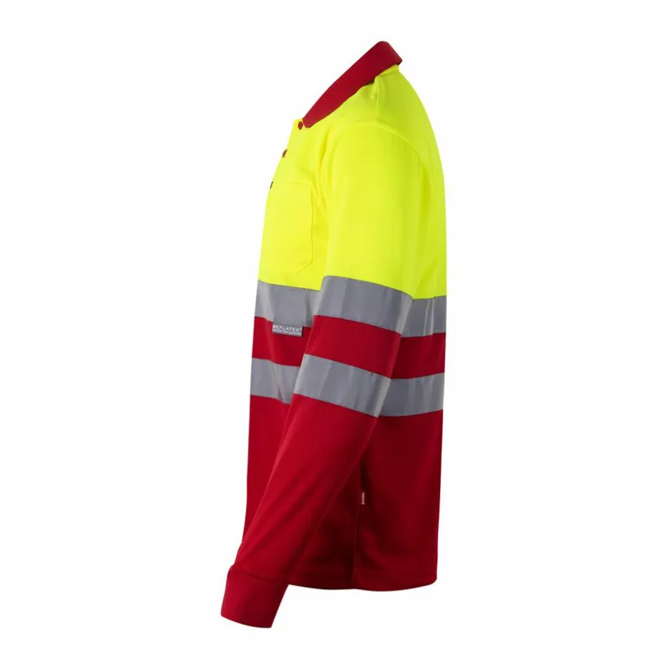 Velilla 36069 - Polo bicolore (160g/m²) à manches longues, en polyester (100%)