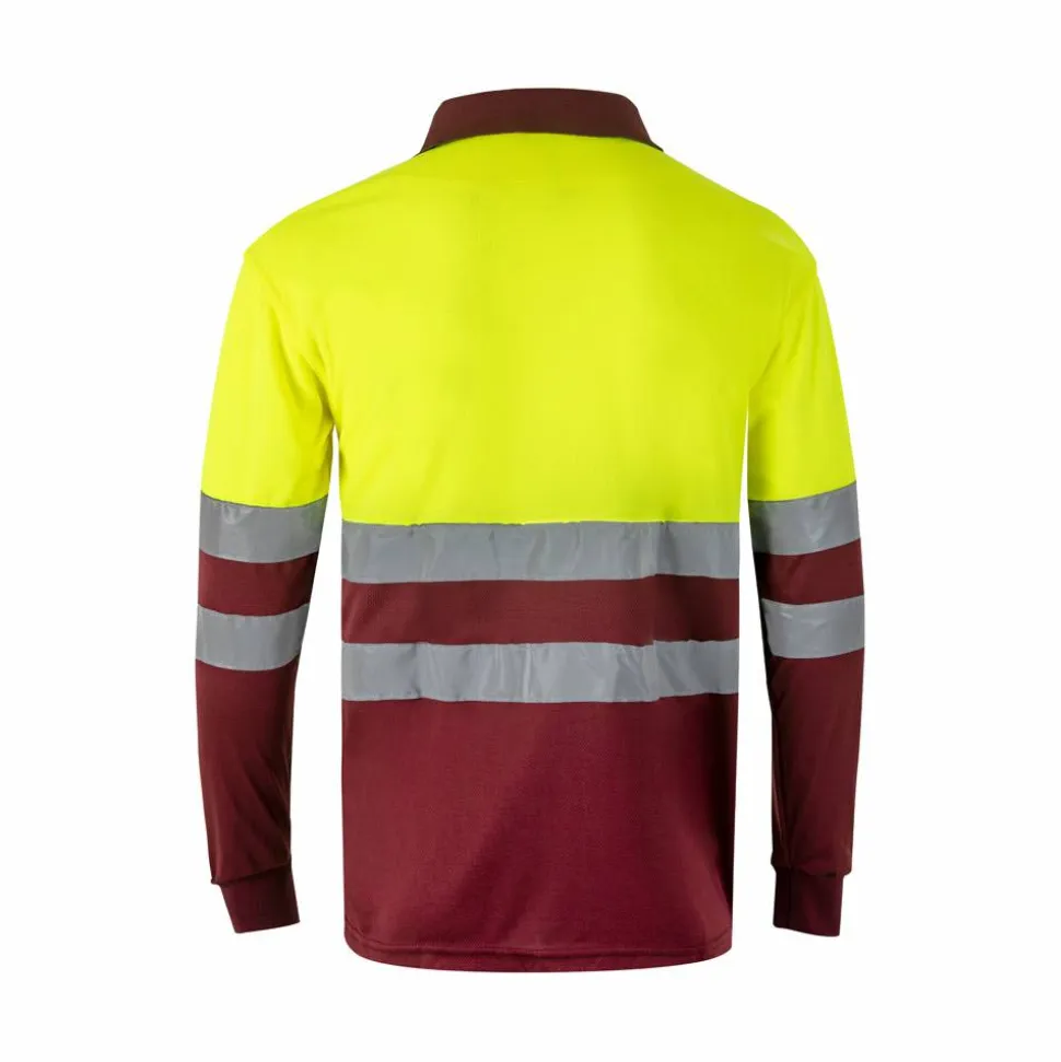 Velilla 36067 - Polo bicolore (160g/m²) à manches longues, en polyester (100%)