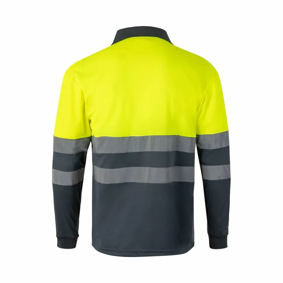 Velilla 36067 - Polo bicolore (160g/m²) à manches longues, en polyester (100%)