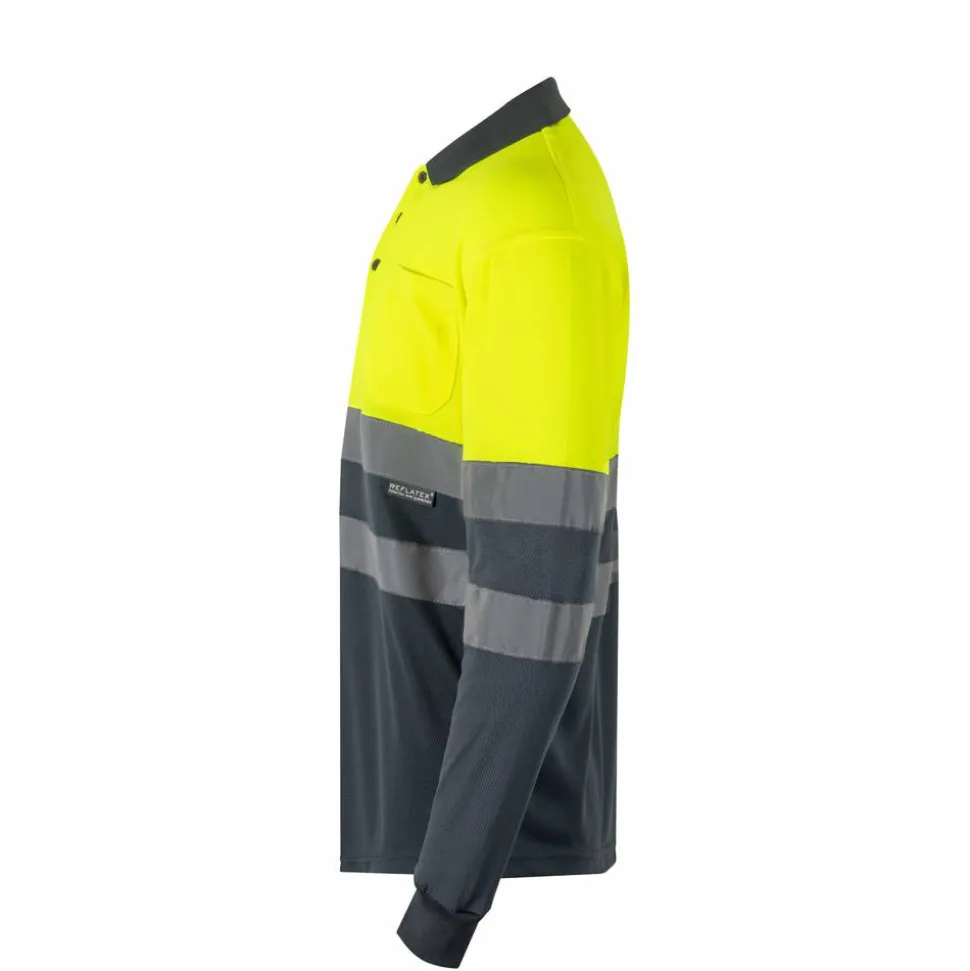 Velilla 36067 - Polo bicolore (160g/m²) à manches longues, en polyester (100%)