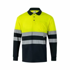 Velilla 36067 - Polo bicolore (160g/m²) à manches longues, en polyester (100%)