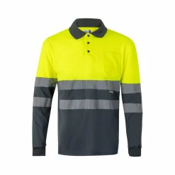Velilla 36067 - Polo bicolore (160g/m²) à manches longues, en polyester (100%)