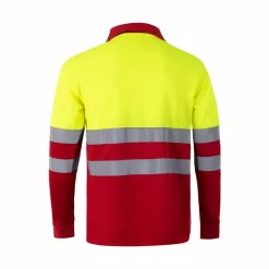 Velilla 36067 - Polo bicolore (160g/m²) à manches longues, en polyester (100%)