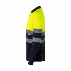 Velilla 36140 - Polo piqué bicolore (150g/m²) à manches longues, en coton (55%) et polyester (45%)