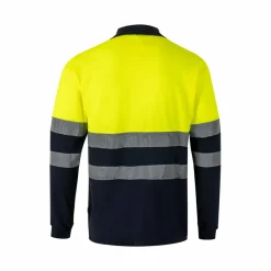 Velilla 36139 - Polo piqué bicolore (150g/m²) à manches longues, en coton (55%) et polyester (45%)