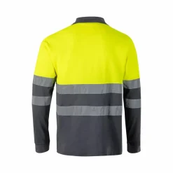 Velilla 36139 - Polo piqué bicolore (150g/m²) à manches longues, en coton (55%) et polyester (45%)