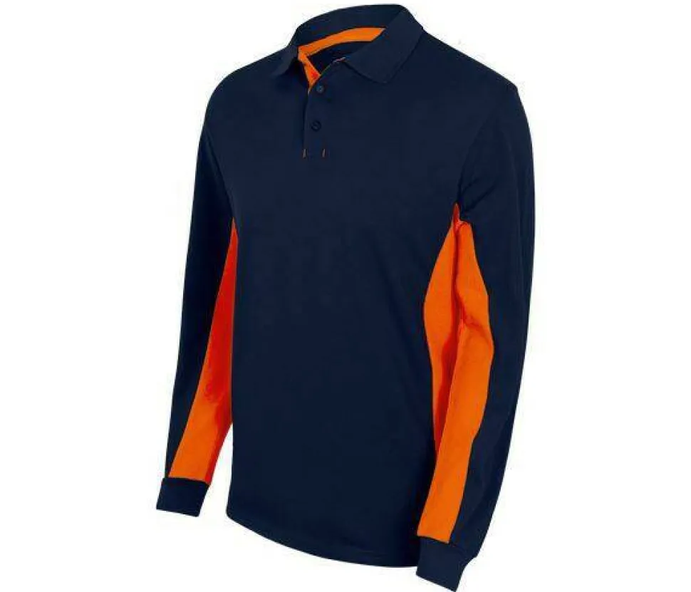 VELILLA V5514 - POLO BICOLORE MANCHES LONGUES