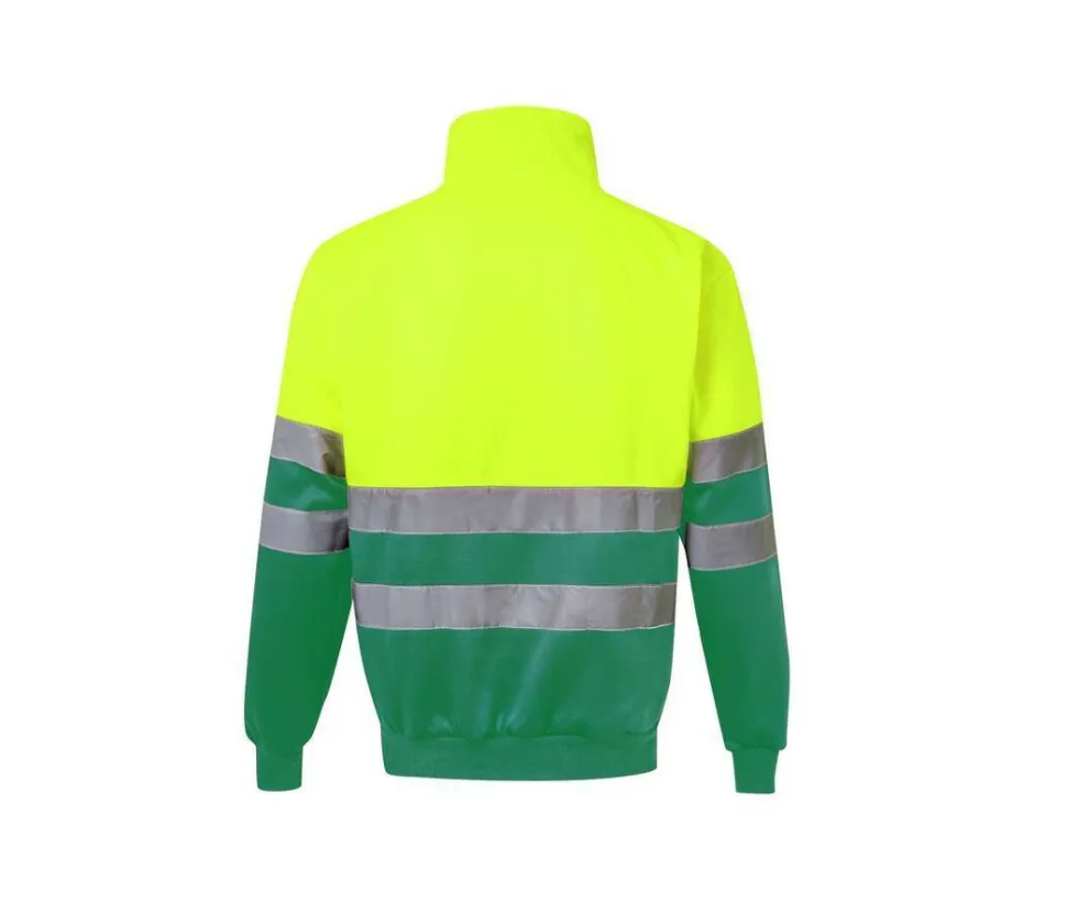 VELILLA V5701 - Sweat Col Zippe Bicolore Haute Visibilité
