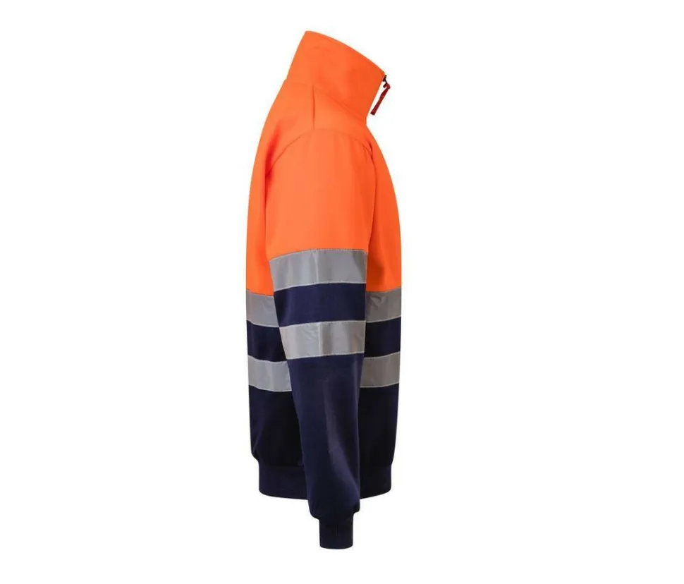 VELILLA V5701 - Sweat Col Zippe Bicolore Haute Visibilité