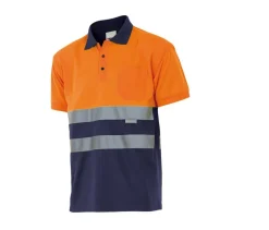 VELILLA VL173 - Polo Bicolore Manches Courtes Haute Visibilité