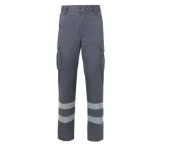 VELILLA V3014S - PANTALON STRETCH MULTIPOCHES À BANDES REFLECHISSANTES