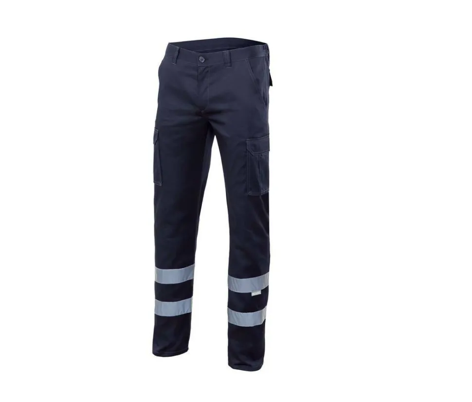 VELILLA V3014S - PANTALON STRETCH MULTIPOCHES À BANDES REFLECHISSANTES