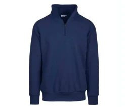 VESTI IT503 - Pull Zippé à Col Montant en Coton Mélangé