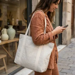 WESTFORD MILL WM255 - Grand sac shopping rayé