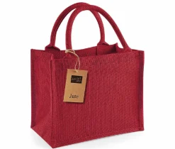 Westford mill WM412 - Petit Sac en Toile de Jute - poignées en coton - dimensions 26x22x14cm