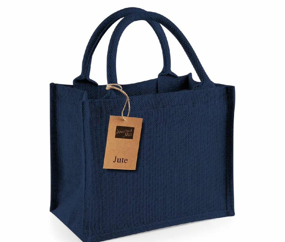 Westford mill WM412 - Petit Sac en Toile de Jute - poignées en coton - dimensions 26x22x14cm