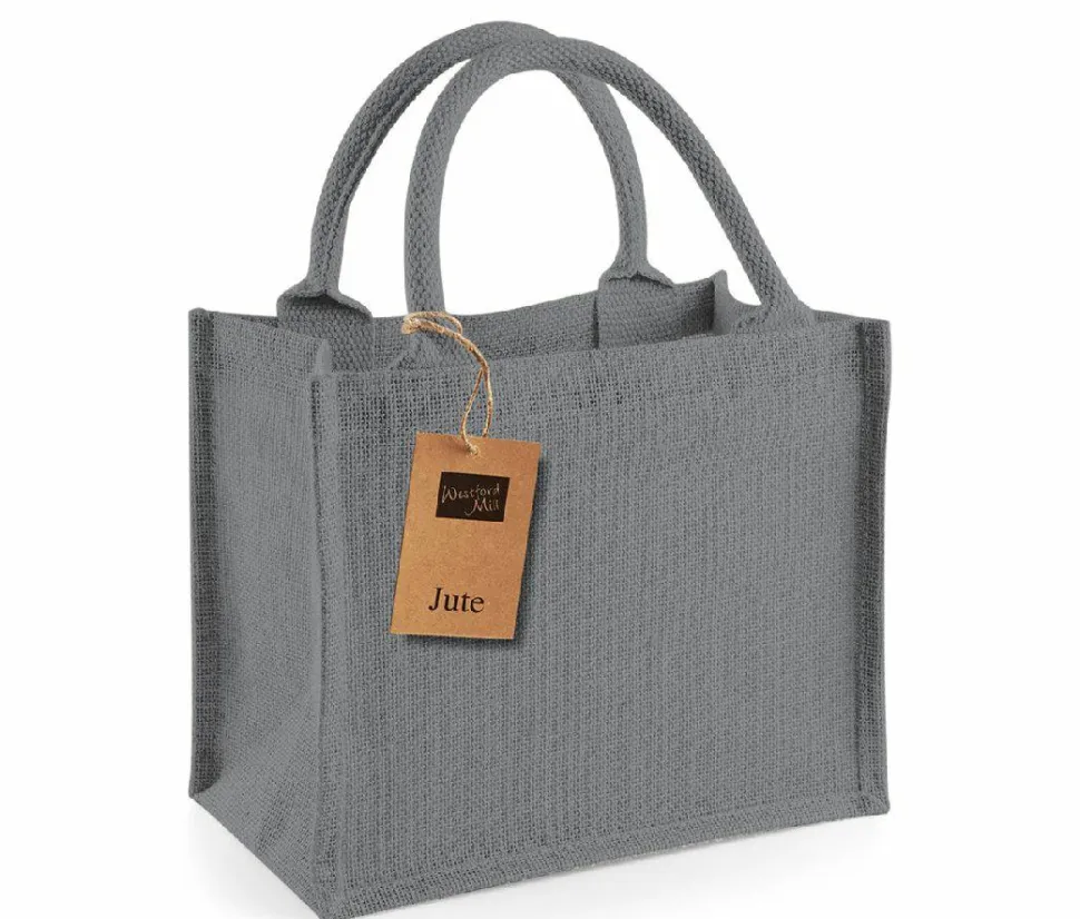 Westford mill WM412 - Petit Sac en Toile de Jute - poignées en coton - dimensions 26x22x14cm