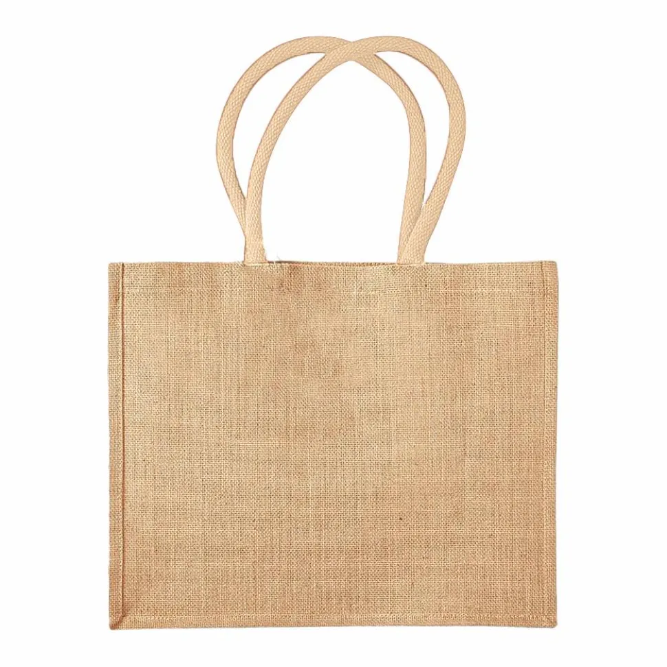 Westford mill WM412 - Petit Sac en Toile de Jute - poignées en coton - dimensions 26x22x14cm