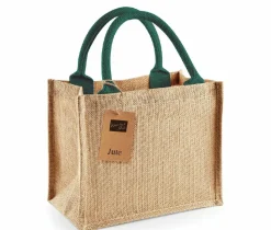 Westford mill WM412 - Petit Sac en Toile de Jute - poignées en coton - dimensions 26x22x14cm