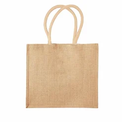 Westford mill WM413 - Sac Cabas Midi en Jute avec Poignées en Coton