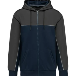 WK. Designed To Work WK410 - Hoodie éco-responsable bicolore avec fermeture éclair
