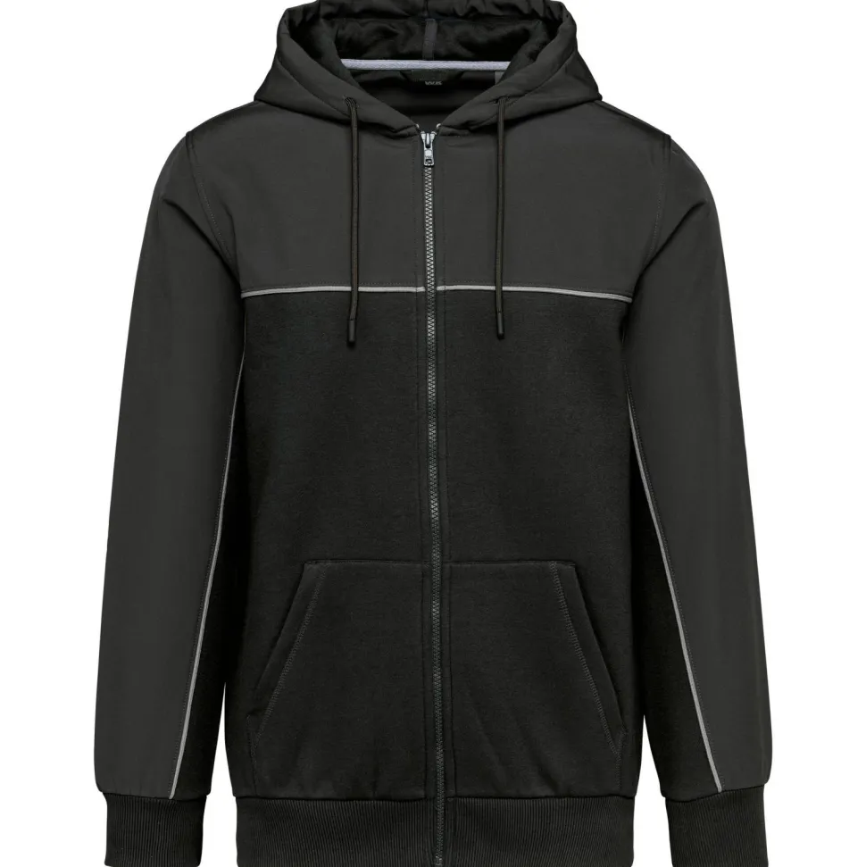 WK. Designed To Work WK410 - Hoodie éco-responsable bicolore avec fermeture éclair