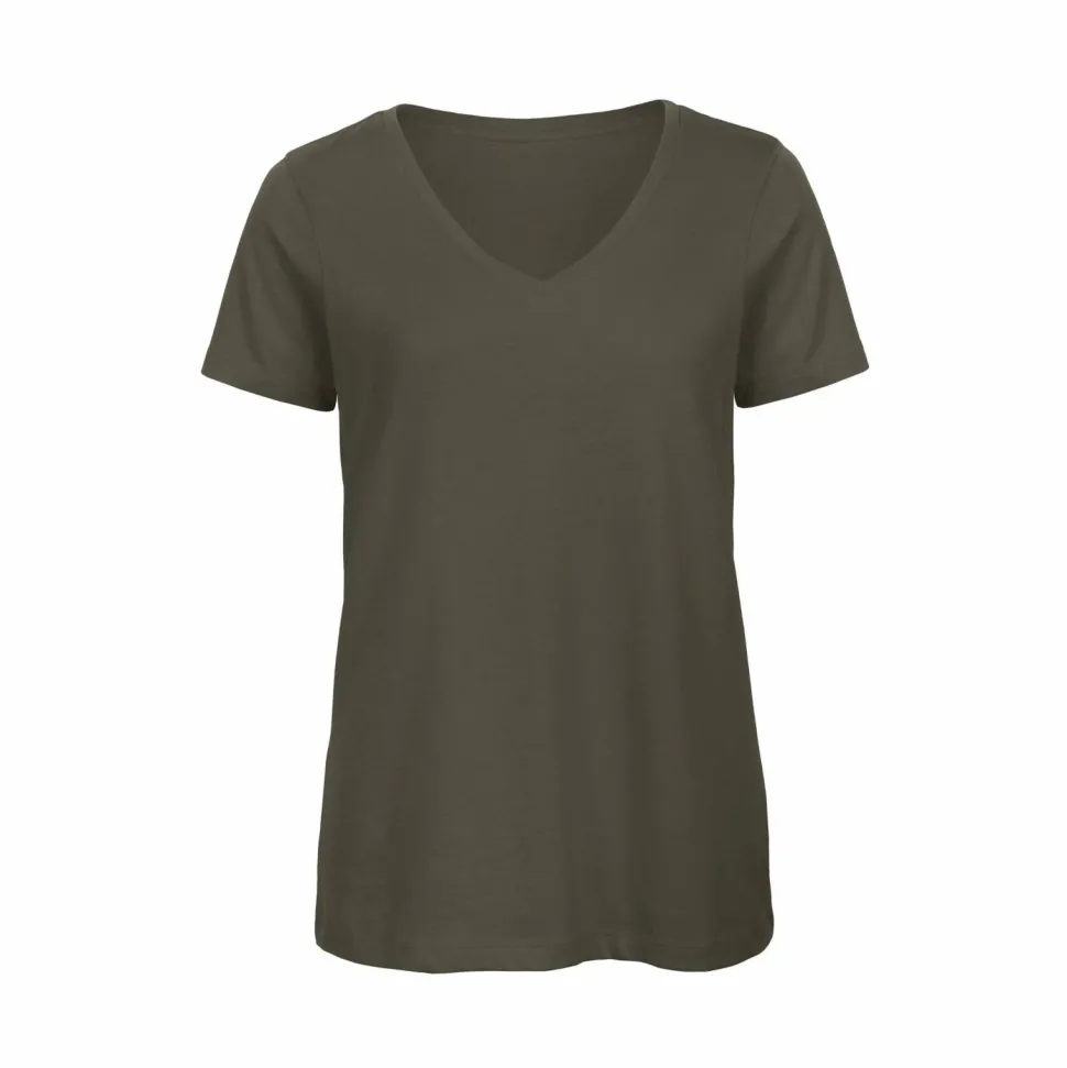 B&C BC045 - Tee shirt Femme Col V en Coton Biologique