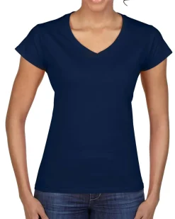 Gildan 64V00L - T-Shirt Femme Col V 100% Coton