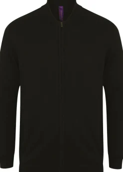 Henbury H718 - Cardigan Bomber Tricoté Unisexe Élégant