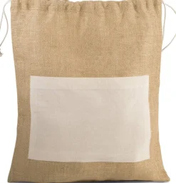 Kimood KI0239 - Sac en toile de jute avec cordelettes