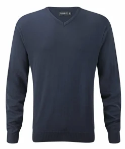 Russell Collection J710M - Pull Col V en Maille Douce et Résistante