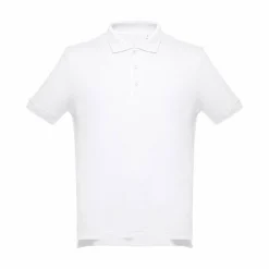TH Clothes 30130 - Polo à manches courtes en coton pour hommes. Couleur blanche